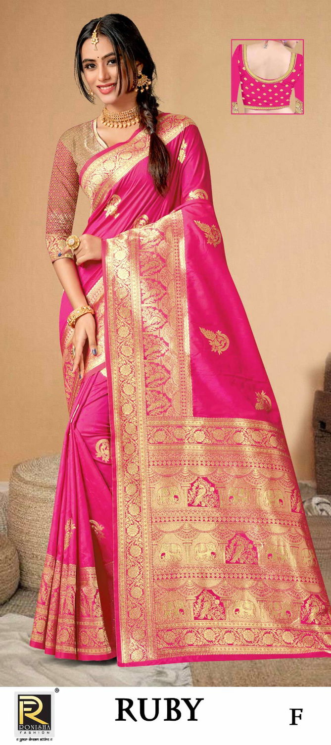 Ronisha Ruby Designer Banarasi Silk Sarees Catalog
